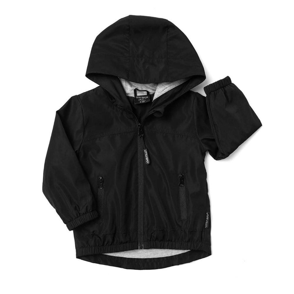 Little Bipsy Black Hooded Rain  Jacket